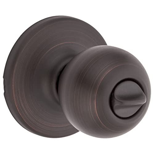 Kwikset Polo Interior Privacy Door Knob with Lock, Door Handle For Bathroom and Bedroom, Venetian Bronze Keyless Turn Lock Doorknob - image 1