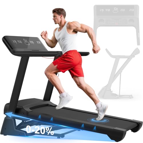 Cowmew Laufband für Zuhause, 7HP Laufband Klappbar mit 20% Steigu...