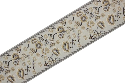 Ruban jacquard brodé floral marron pour rideaux et draperies - 7
