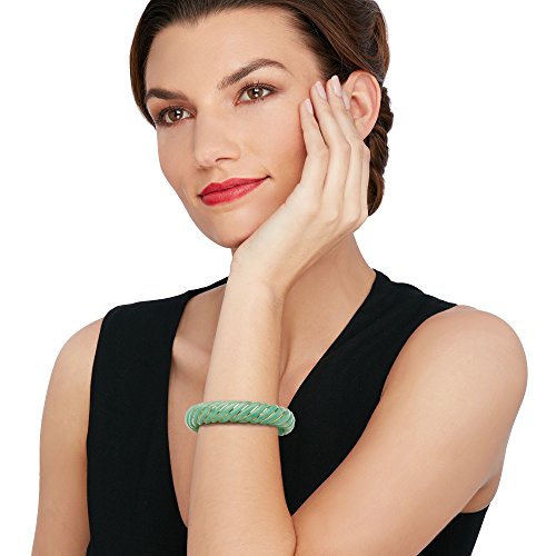 Ross-Simons Carved Jade Bangle Bracelet With 14kt Yellow Gold2