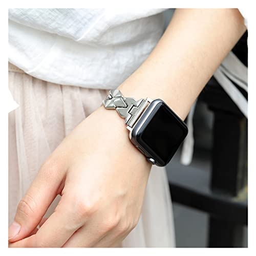 Stainless Steel Strap Diamond Metal Bracelet Metal Buckle Stainless Steel Buckle Wristband(D,38mm*40mm)2