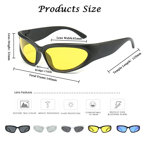 Long Keeper Polarised Wrap Around Sunglasses for Women Men Y2K Trendy Sunglasses Fashion Sun Glasses UV Protection for Driving Sport Fishing - Image 3