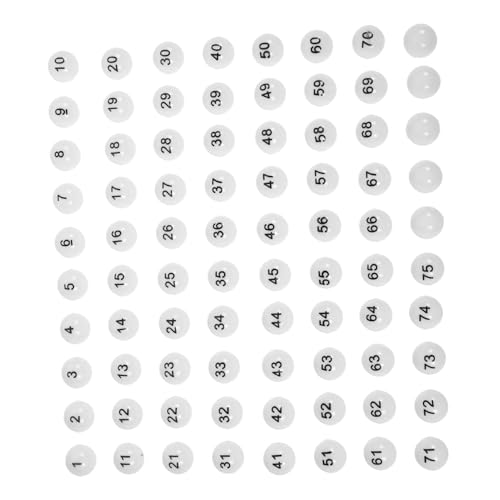 HONMEET Entertainment Balls 75pcs Raffle Balls Numbered Ideal for Parties Events and Games