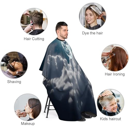 Capa de Barbería Night Sky Full Moon 66.9 x 56.7 pulgadas miniatura 3