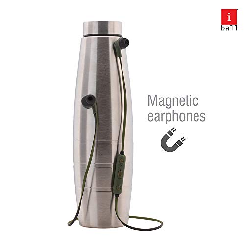 Image of iBall EarWear Sporty Wireless Bluetooth Headset with Mic for All Smartphones (Military Green)