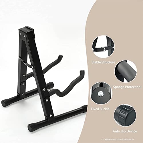 Guitar Stand, Black A Frame Stand de Guitare Pliable en Fer pour Instruments à Cordes - Les Beatles, Paul McCartney, John Lennon, RIngo Starr, George Harrison Guitar Stand, Black A Frame Stand de Guitare Pliable en Fer pour Instruments à Cordes – Image 6