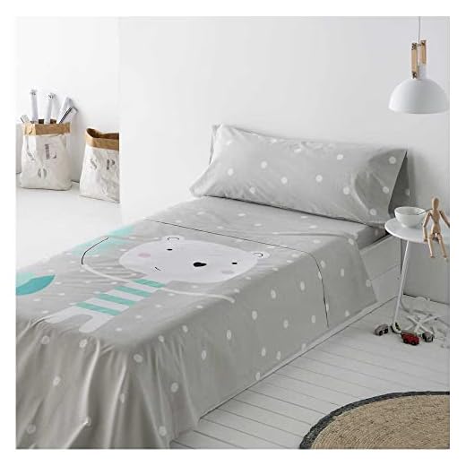 COTTON ARTEAN Juego de sabanas Infantil / Juvenil Jorge Cama de 90 x 190/200. 100% ALGODÓN. Color Gris