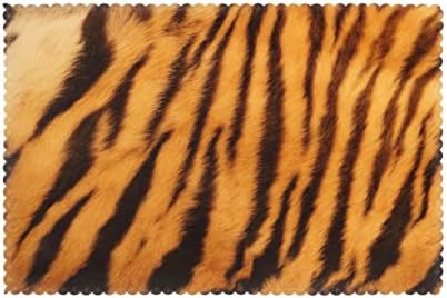 Tiger Striped Pattern Placemats Set of 6 for Kitchen Gifts Washable Heat Resistant Table Mat Anti-Slip Place Mats 18x12 Inch