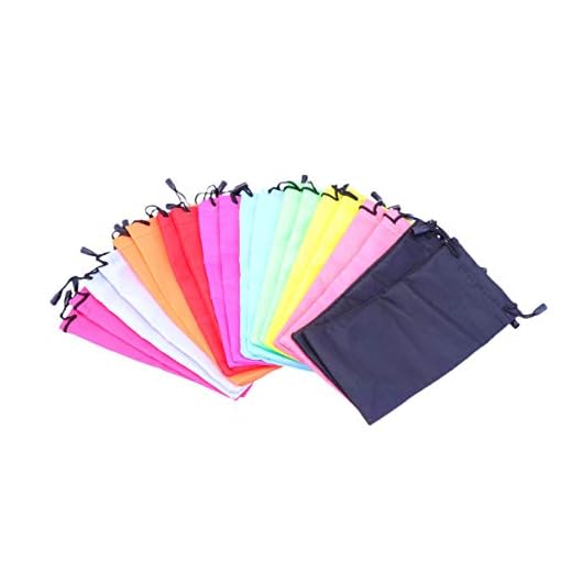 Minkissy Bolsas de Almacenamiento de Gafas: Funda Protectora Suave para Gafas Funda para Gafas de Sol Bolso con cordón para Mujeres Hombres Estudiantes Paquete de 20