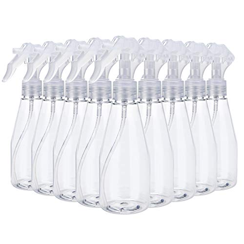 Suwimut 9 Pieces Plastic Spray Bottle Empty Small 7oz/200ml Clear Spray Bottles Fine Mist Plastic Refillable Trigger Sprayer for Cleaning Solutions Hair Care Essential Oils Watering Plants