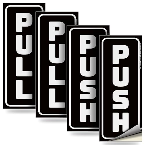 iSYFIX Push Pull Stickers Sign - 2 Pack 2.8x7 inch