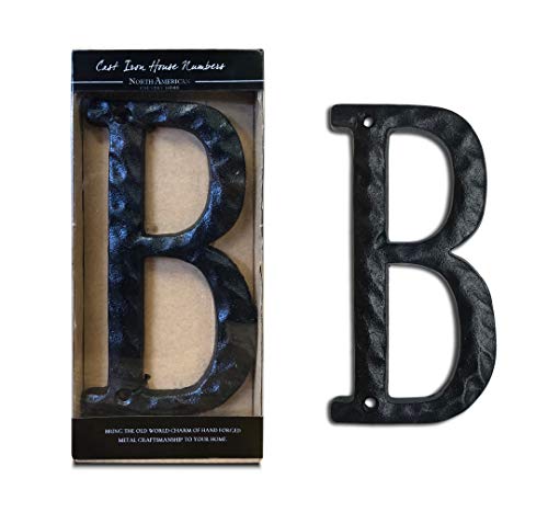 Image of NACH JS B Rustic Cast Iron House Numbers, 5.5 Inch, Black