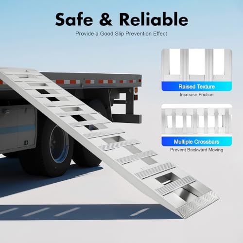 Rampas para Trailer de Auto 72×15 Pulgadas Aluminio 6800LBS miniatura 5