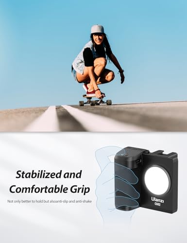 ULANZI Capgrip CG-02 Handle Grip Movil, Smartphone Grip con Control Remoto Bluetooth Desmontable, Grip iPhone con 3 Niveles Ajustables, Negro - imagen 6