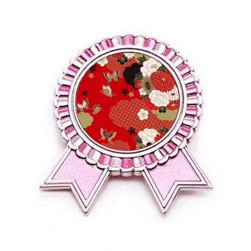Broche fleur rouge pour médaille de lauréat cadeau de réussite M