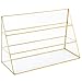 MyGift 3-Tier Retail Glass Jewelry Display Showcase with Gold-Tone Metal Frame