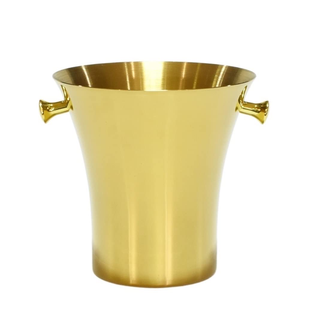 Seau A Glacon Seau Champagne Seau À Glace en Acier Inoxydable Épaissi Vin Champagne Maison Européenne Extérieur Bière Seau À Glaçons Seau à Champagne (Color : Gold, Size : 5L)