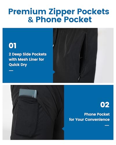Image of maamgic 5inch Mens Swimming Trunks with Compression Liner 2-in-1 Swim Trunks Stretch Quick Dry Swim Shorts Zipper Pockets