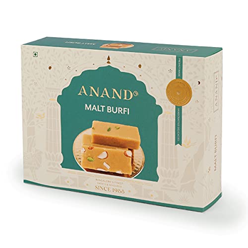 ANAND Malt Burfi 500gm Each (Pack of 2) | Premium Traditional Indian Sweet Made with Pure Ghee & Dry Fruits | Soft & Rich Malt Barfi | Mithai Gift Box for Festivals, Weddings, Pooja & Celebrations