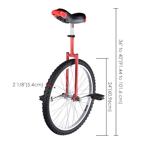 Image of AW 16 /18 /20 /24 Inch Wheel Outdoor Unicycle Adjustable Seat Exercise Bicycle | Fit Adults Kids Outdoor Sports Fitness Exercise, Various colors For Choice