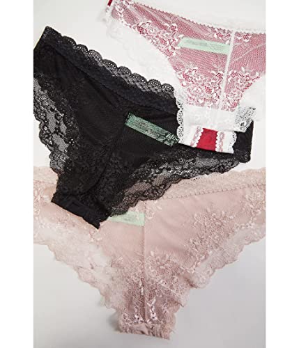 Honeydew Intimates Aiden 3-Pack Hipster Black/Nude/Garnet Houndstooth Lg #TOP1