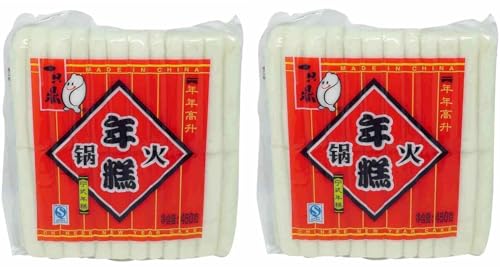 Honor Natural Rice Cake Stick 450g (Tteokbokki Topokki, Chinese, Korean) No Preservative (Pack of 2)