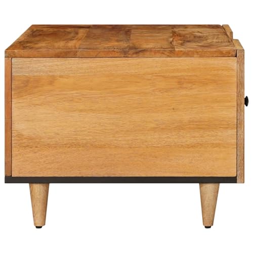 Table basse rectangulaire bois massif avec rangement salon - 6