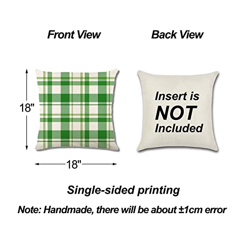 Gaonini St Patricks Day Pillow Covers 18X18 Set Of 4, St Patrick Day Decorations Throw Pillow Covers, Shamrock Lucky Green Decorative Pillow Covers Cases For Home Couch #TOP1