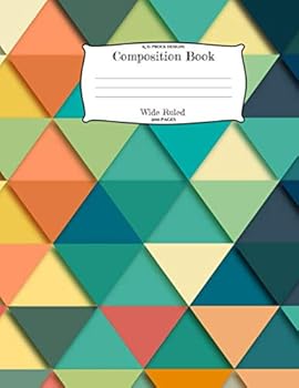 200 Page 8. 5 X 11 Inch Geometric Colors Fashion Composition Book - Journal Wide Rule Stylish Notebook - K. D. Prock Designs