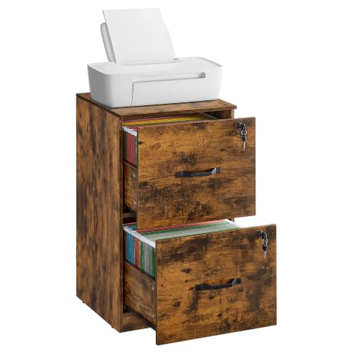 Image of VASAGLE 2 Drawer File Cabinet with Locks, for A4, Letter Sized Documents