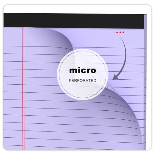 6pcs Small Note Pad 5x8 College Ruled Purple Legal Pads Paper Notepads 6 Pack Clear Print Writing Pads 5 x 8 Legal Pads Perforated Narrow Ruled Pads of Paper Purple