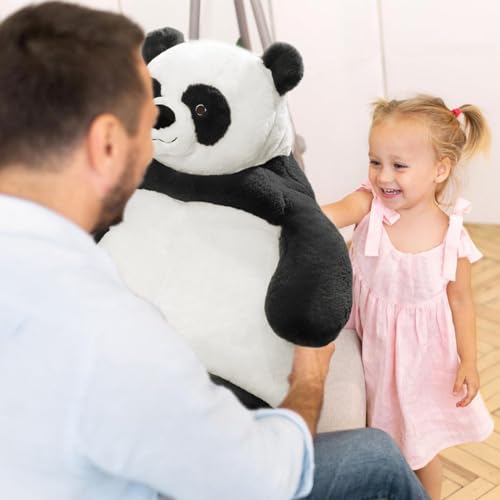 Image of Tickles Panda Soft Stuffed Plush Animal Pillow Toy for Kids Boys & Girls Birthday Gifts (Size: 55 cm Color: Black & White)