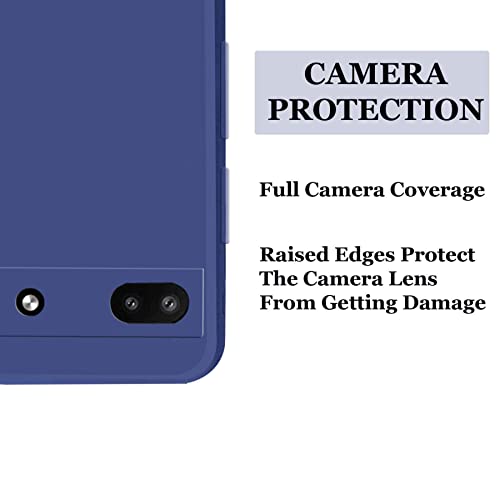Image of A rtistque Liquid TPU Silicone Matte Shockproof Flexible with Camera Protection Soft Back Cover Case for Google Pixel 6A - Blue