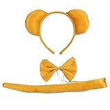 Marlegard 3PCs Funny Dalmatian Milk Leopard Costume Headband Ear with Tail Tie