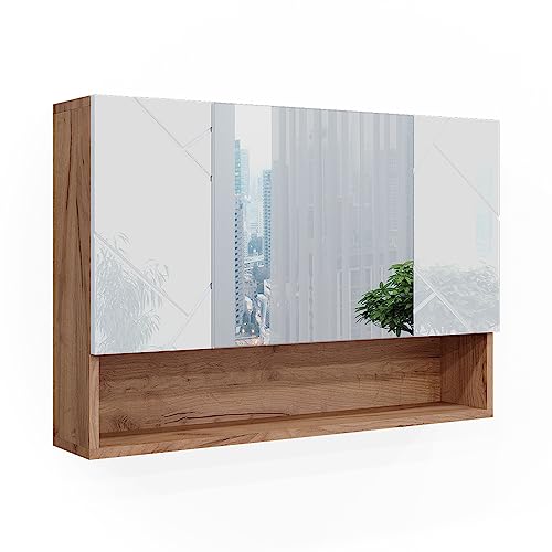 Vicco Armoire de Toilette Irma, Chêne/Blanc Haute Brillance, 80.1 x 55 cm