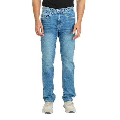 Essentials Men’s Regular Fit Comfort Flex Waist Jeans Crafted with Premium Cotton Stretch Fabric