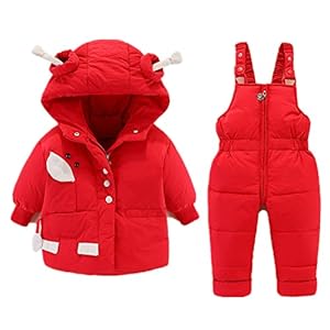 Ski-pakken voor jongens en meisjes Winterpakken voor peuters Kinderen Hooded Down Jassen Jassen en Ski Bib Broek