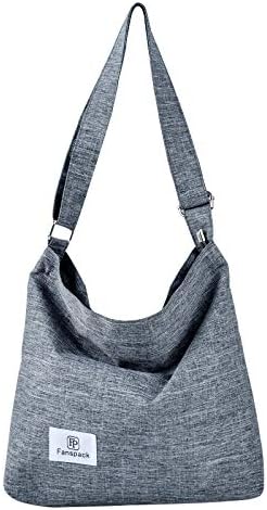 Canvas Bag,Fanspack Tote Bag Crossbody Bags for Women Handbags Shoulder Bags Beach Bag Hobo Bag for Women Canvas Bag with Zip Hobo Handbags