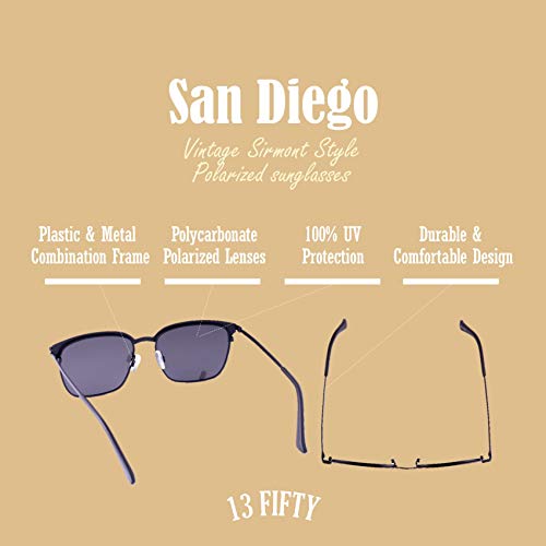 13Fifty San Diego Polarized Metal Sunglasses for Men and Women - Multiple Options4