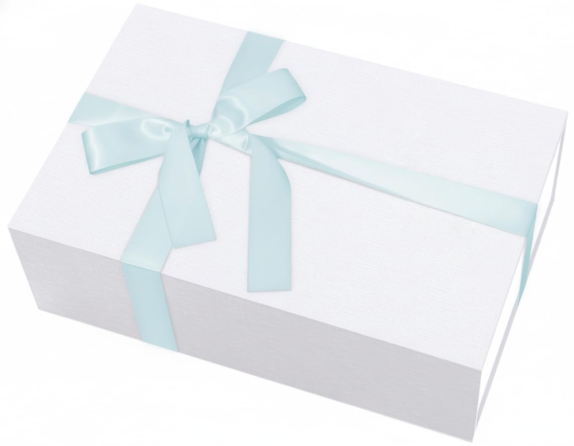 Rinrda Large White Gift Box,13.75"x9"x4.5", Gift Boxes with Magnetic Lids for Presents Closure Gift Packing for Birthday,Christmas, Halloween,Wedding,