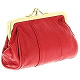 Magnífico monedero retro KARL LOVEN para mujer en pura piel de cordero.