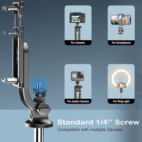 Image of Kratos K10 71 inch Selfie Stick Tripod with 360 Rotation, Rechargeable Remote, Gimbal Handle, Tripod Stand with Ultimate Stability Perfect for Mobile, GoPro,vlogging, Panoramic Shots, Live Streaming