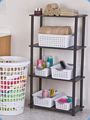 Sterilite 16228012 Small Ultra Basket, White Basket w/ Titanium Inserts, 12-Pack