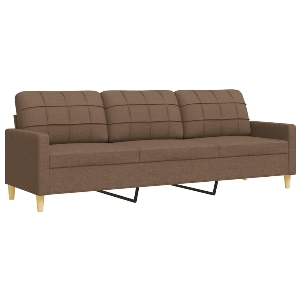 Hothingwell Sofa 3-osobowa brązowa tkanina poliestrowa