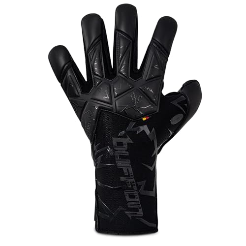 Buffon Sultan Professional Goalkeeper Gloves: 3.5mm German Latex Prime Grip - Unisex (7, Black/Black)