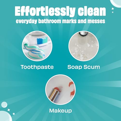 Image of Scrubbing Bubbles Easy Clean Quick Eraser, Multipurpose Durable Bathroom Cleaner Sponge for Shower and Tub Tiles, Sinks, Faucets, Counters, Toilets, Glass Doors & More, 4-Count
