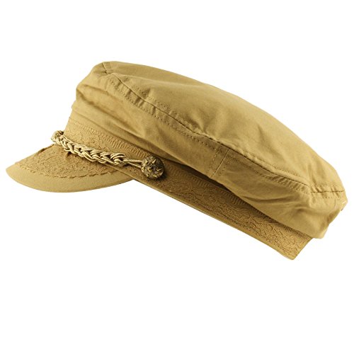 Image of SK Hat shop Men's Summer Cotton Greek Fisherman Sailor Fiddler Driver Hat Flat Cap