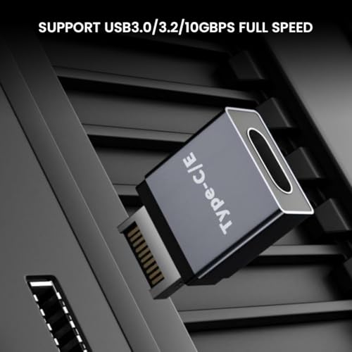 Image of USB Type- E to Type- C Front Panel Adapter USB 3.1 /3.2 Motherboard Internal Adapter Converter for PC, 10Gbps Speed Type-E Male to USB-C Female Connector, Aluminum Alloy Shell (Pack of 1)