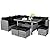 COSTWAY 7 PCS Wicker Outdoor Conversation Set, Patio Sectional Furniture Sofa Set with Table & Seat Cushions, Rattan Furniture Sets for Backyard Garden Poolside Porch, Black