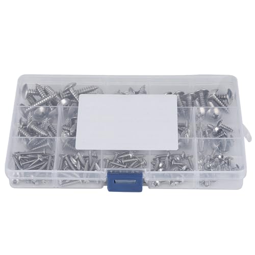 Set de tornillos autorroscantes de acero inoxidable 180 piezas miniatura 7